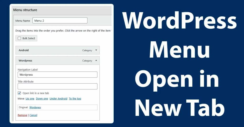 How to Make a WordPress Menu Link Open in a New Tab