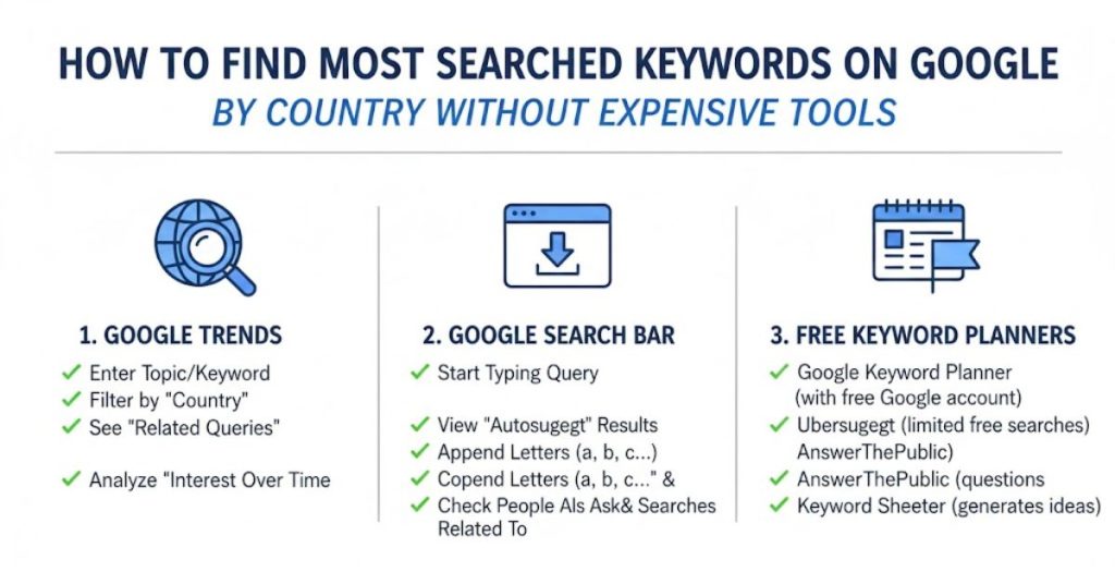 How To Find Most Searched Keywords On Google By Country Without Expensive Tools